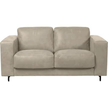 Leren bank Clear - 2 zits - Kenia Lightgrey (lichtgrijs) -, Bohemian, Eigentijds, Modern, Retro, Vintage, 150 tot 200 cm, Nieuw