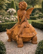 Beeld, XL: Fairy on Turtle - 82 cm - IJzer - 2026