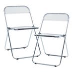 Klapstoel set van 2 Pornainen 74x46x47 cm transparant [en.ca, Huis en Inrichting, Stoelen, Verzenden, Nieuw