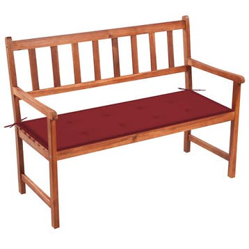 vidaXL Tuinbank met kussen 120 cm massief acaciahout, Tuin en Terras, Verzenden, Nieuw, Hout