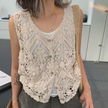 Gehaakt Vest Dames met Bloemen Borduurwerk - Zomer Boho Fest, Verzenden, Nieuw