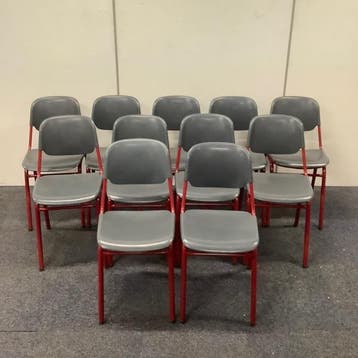 complete set 11 stuks schoolstoelen zith. 47 cm,  van Helmut, Ophalen of Verzenden, Gebruikt, Stof, Vijf, Zes of meer stoelen