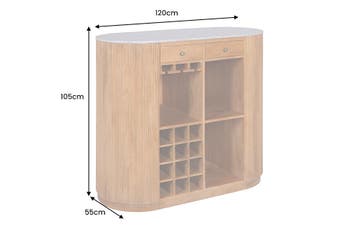 Bartafel TRES CHIC 120cm mangohout naturel met wit marmeren, Huis en Inrichting, Tafels | Eettafels, Ophalen of Verzenden, Nieuw