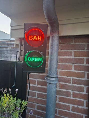 Stoplicht - kunst stof - Stoplicht bar/open