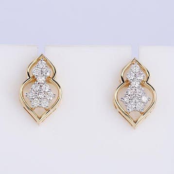 Oorstekers - 14 karaat Geel goud - 0.49ct. tw. Diamant