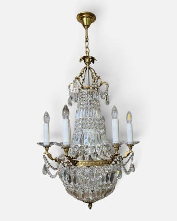 Bohemia - Cluster plafondlamp - Gegoten messing, Kristal -