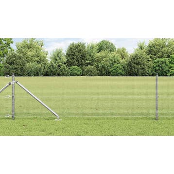 vidaXL gelast draadhek met grondpennen 100 x 0,6 m, Verzenden, Nieuw, IJzer