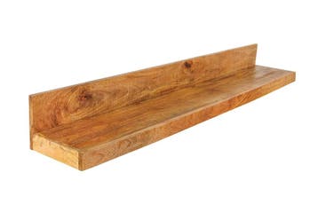 Wandplank MAKASSAR 140cm naturel mango hout - 44743, Ophalen of Verzenden, Nieuw
