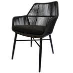 Set van 6 Chianti dining tuinstoel zwart rope, Ophalen of Verzenden, Nieuw