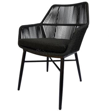 Set van 6 Chianti dining tuinstoel zwart rope, Tuin en Terras, Tuinstoelen, Ophalen of Verzenden, Nieuw