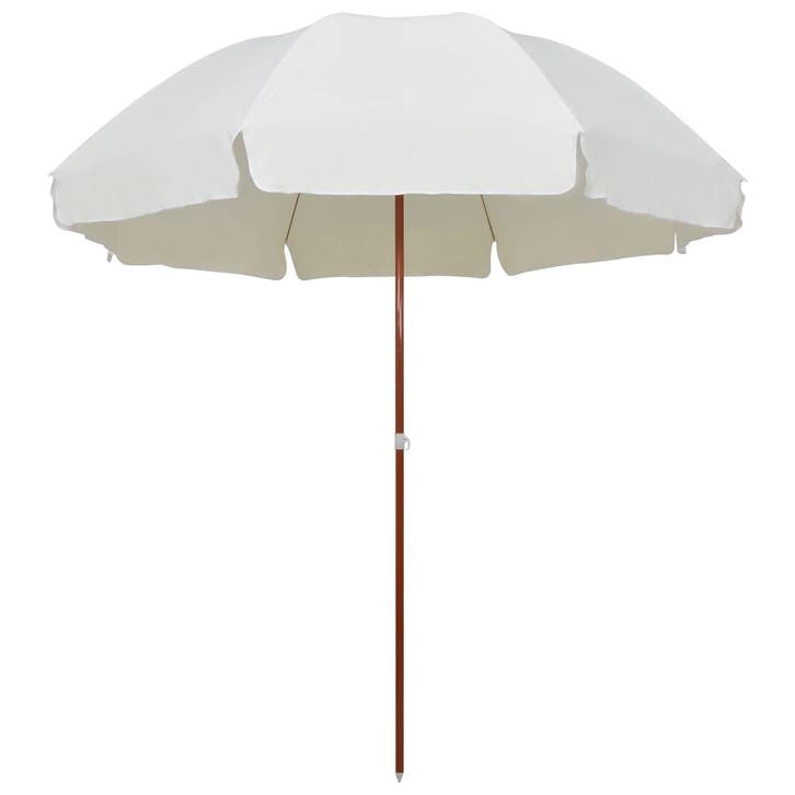 vidaXL Parasol met stalen paal 300 cm zandkleurig, Tuin en Terras, Parasols, Nieuw, 2 tot 3 meter, Verzenden