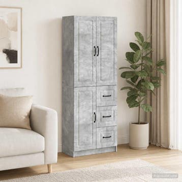vidaXL Kastenset 2 st Betongrijs Bewerkt hout, Huis en Inrichting, Kasten | Buffetkasten, Minder dan 50 cm, Verzenden, Nieuw, Minder dan 100 cm