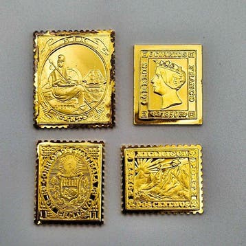 Nicaragua, Spanje, Liberia, Guatemala 1850/1871 - 4 massief, Gestempeld