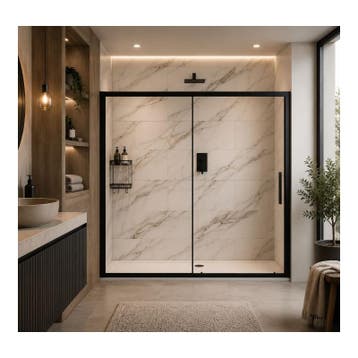 Nis Schuifdeur Volte Mat Zwart 177x180cm (Douchedeuren), Ophalen of Verzenden, Nieuw