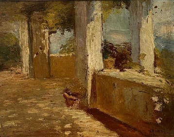 Cesare Ciani (1854-1925), attr. a - Paesaggio rustico con