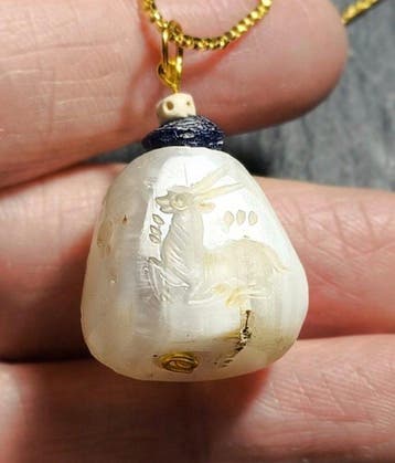 Sasanian Verguld Hanger - Itaglio transluzente agaat (Zonder