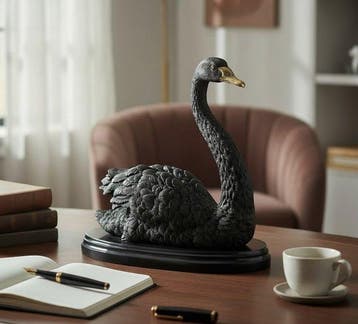sculptuur, Elegant Swan - 7.2 kg - 30 cm - Brons, Marmer