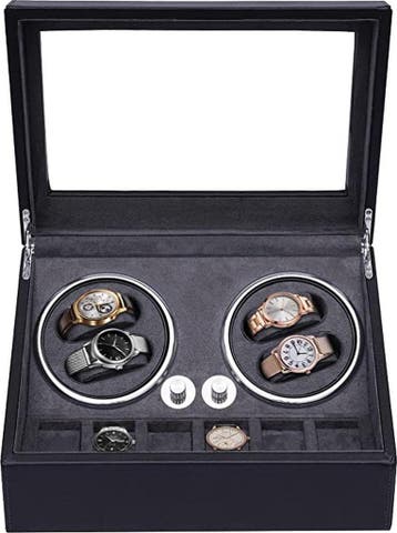 Watchwinder - Horloge doos - Horloge winder - Zwart - Olvy •, Sieraden, Tassen en Uiterlijk, Horloges | Heren, Verzenden, Zo goed als nieuw