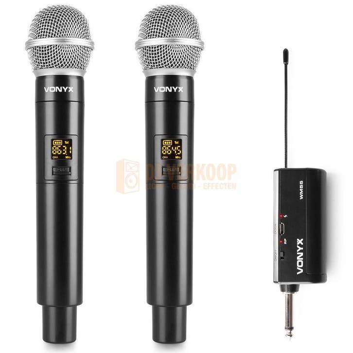 Vonyx WM552 - Dual Wireless Microphone Plug-and-Play Set UHF, Muziek en Instrumenten, Dj-sets en Draaitafels, Nieuw, Ophalen of Verzenden