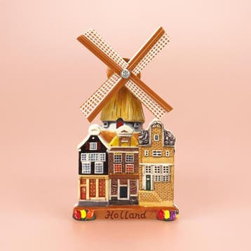 Magneet polyprint stadsmolen Holland - multicolor, Ophalen of Verzenden, Nieuw