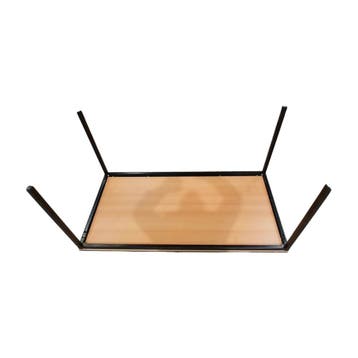 Tafel met updruk 160x80x76cm, hout blad en metalen frame,, Ophalen of Verzenden, Gebruikt, Overige typen