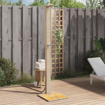 vidaXL Buitendouche 50x55x224 cm poly rattan en acaciahout, Verzenden, Nieuw