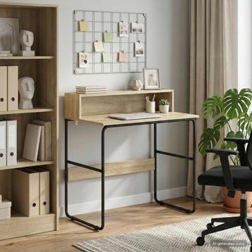 vidaXL Bureau met opbergruimte Sonoma Eiken 80 x 50 x 91 cm, Verzenden, Nieuw