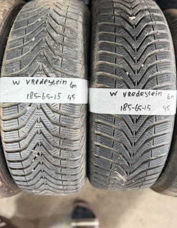 2x 185-65-15 Vredestein Winter 2x 6mm €45 Per Band 185 65 15, Ophalen, Gebruikt, 15 inch, Band(en)