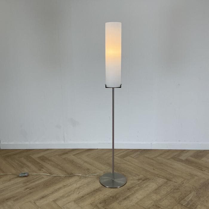 IDL Italiaans design vloerlamp met wit glazen kap, Huis en Inrichting, Lampen | Overige, Gebruikt, Ophalen of Verzenden