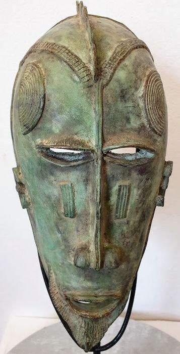 Bronzen masker - Yoruba - Nigeria, Antiek en Kunst, Kunst | Niet-Westerse kunst