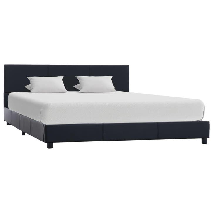 vidaXL Bedframe kunstleer zwart 120x200 cm, Huis en Inrichting, Slaapkamer | Bedden, 120 cm, 200 cm, Zwart, Twijfelaar, Nieuw