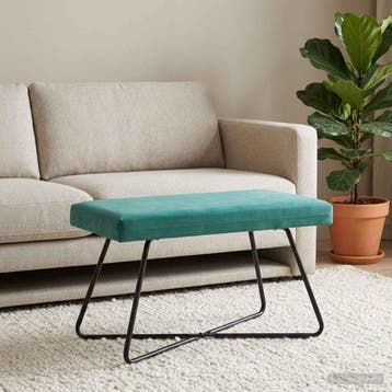 vidaXL Bank Turquoise 80 x 40 x 45 cm fluweel, Huis en Inrichting, Verzenden, Nieuw, Stof