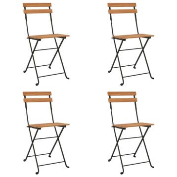 Compacte bistrostoelen 4 st. - Retour buitenkans, Ophalen of Verzenden, Gebruikt, Teakhout, Inklapbaar