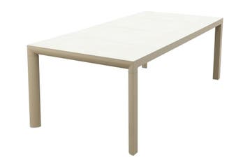 VDG Kings aluminium tuintafel in latte - 220x100 cm., Verzenden, Nieuw, Rond, Overige materialen