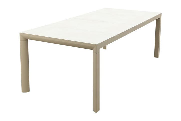 VDG Kings aluminium tuintafel in latte - 220x100 cm., Tuin en Terras, Tuintafels, Nieuw, Overige materialen, Rond, Verzenden