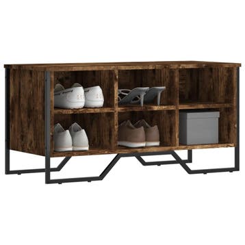 vidaXL Schoenenkast 90x38x45,5 cm bewerkt hout gerookt, Verzenden, Nieuw