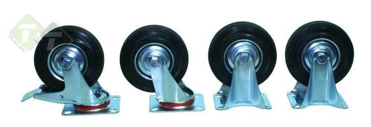 1x Zwenkwiel - 1x Zwenkwiel Met Rem En 2x Bokwiel - 75 Mm -, Doe-het-zelf en Verbouw, Zwenkwielen, Nieuw, Ophalen of Verzenden