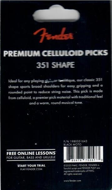 Fender 351 shape plectrum Extra Heavy 12-pack, Muziek en Instrumenten, Instrumenten | Toebehoren, Ophalen of Verzenden, Nieuw