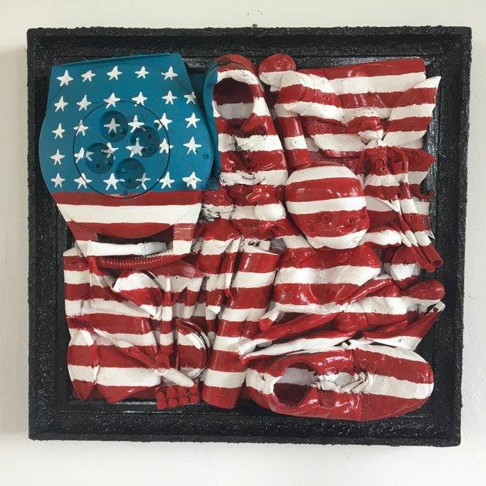 Norman Gekko (XX-XXI) - Big American Flag Recycled, Antiek en Kunst, Kunst | Designobjecten