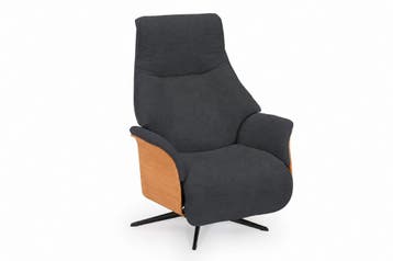 Relaxfauteuil Dokkum - relaxfauteuils - Antraciet, Nieuw, Stof