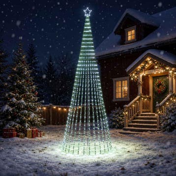 vidaXL LED Kerstboom EKENAS 400 cm 1028 LEDs Koel wit Staal, Verzenden, Nieuw