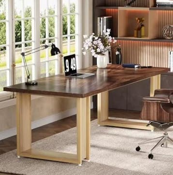 Groot Houten Bureau met Sled-Frame – 160 cm Industrieel, Huis en Inrichting, Bureaus, Verzenden, Nieuw
