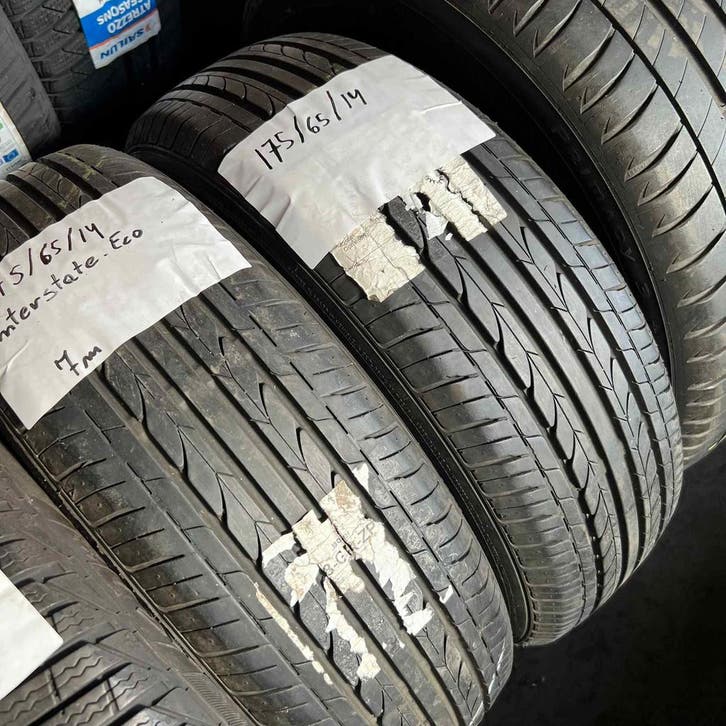 2 x Interstate 175-65-14 Zomerbanden 7mm, Auto-onderdelen, Banden en Velgen, 14 inch, Zomerbanden, 175 mm, Personenwagen, Gebruikt