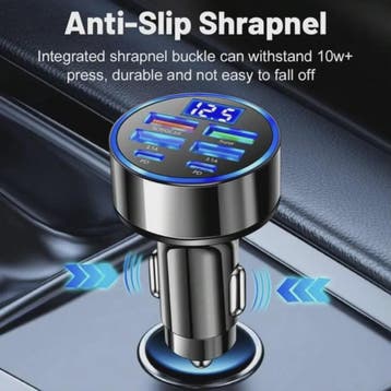 6-in-1 Auto Oplader: Super Snel Laden met 4 USB & 2 USB-C Po, Verzenden, Nieuw