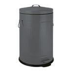 Pedaalemmer retro look - grijs - 12 liter, Verzenden, Nieuw
