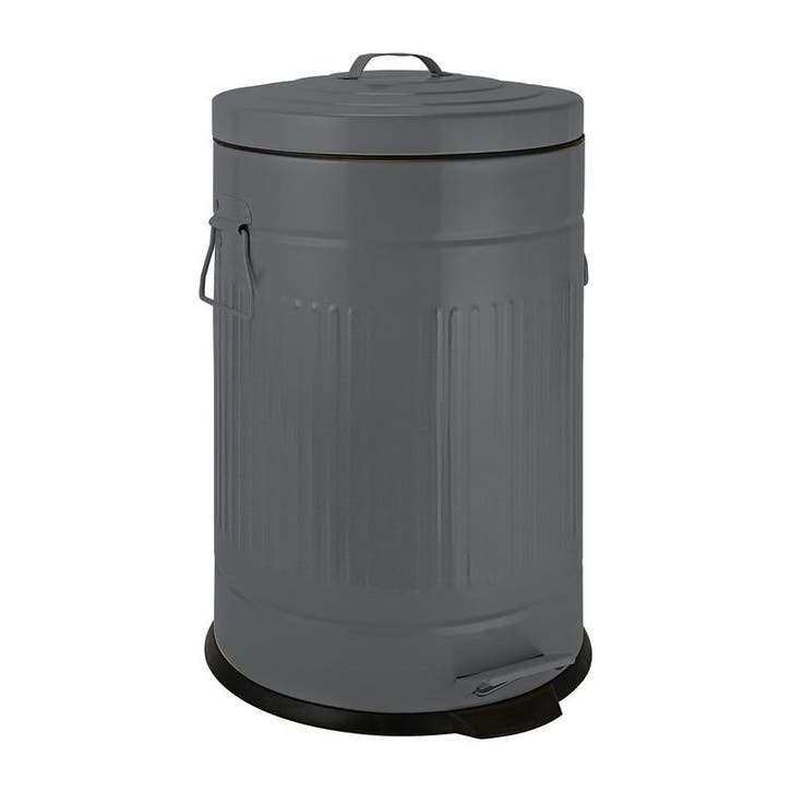 Pedaalemmer retro look - grijs - 12 liter, Huis en Inrichting, Woonaccessoires | Prullenbakken, Verzenden
