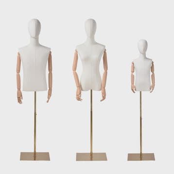 Verstelbare Paspop Mannequin met Gouden Standaard - Linnen C, Verzenden, Nieuw