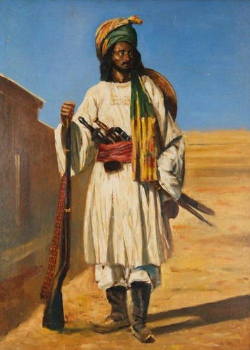 European School (XX) - North African Warrior with Rifle, Antiek en Kunst