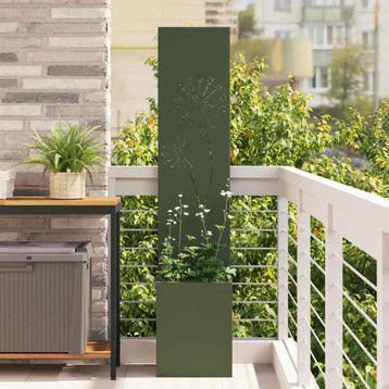 vidaXL Tuin Privacy Screen Fretwerk Olijfgroen 32 x 32 x 150, Verzenden, Nieuw