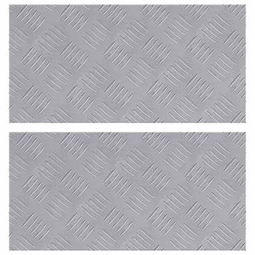 vidaXL Trapmatten 2 st 50 x 25 cm Zilver Aluminium, Doe-het-zelf en Verbouw, Verzenden, Nieuw